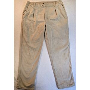 Vintage 90/80s LL Bean Pathfinder Men's 38x32 Pants Beige Canvas Flannel Lined